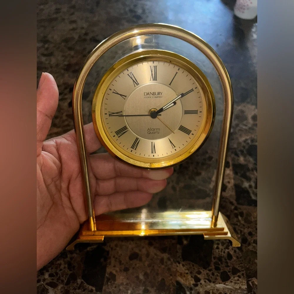 Danbury clok company Gold and Silver Arch Clock